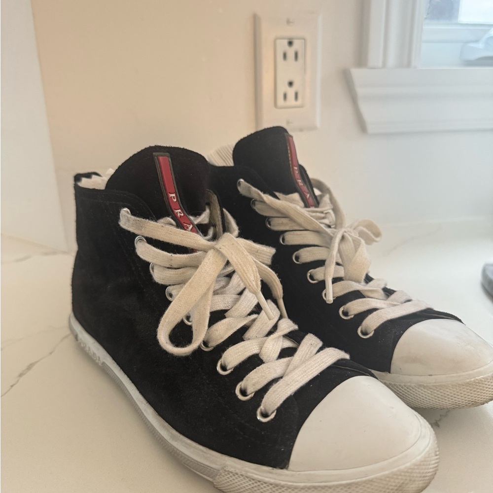 Prada Women’s Black High-Top Sneakers